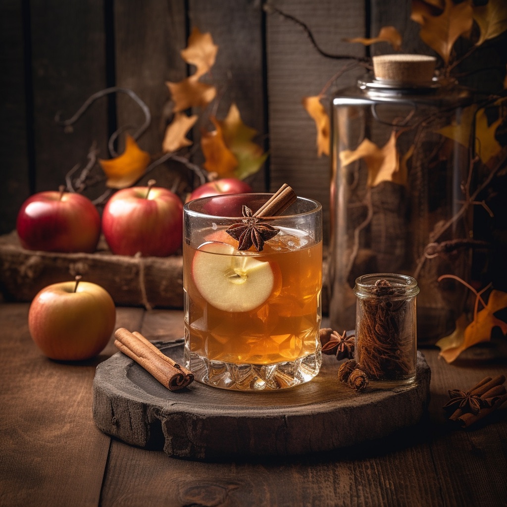 Rustic Apple Cider and Bourbon Cocktail