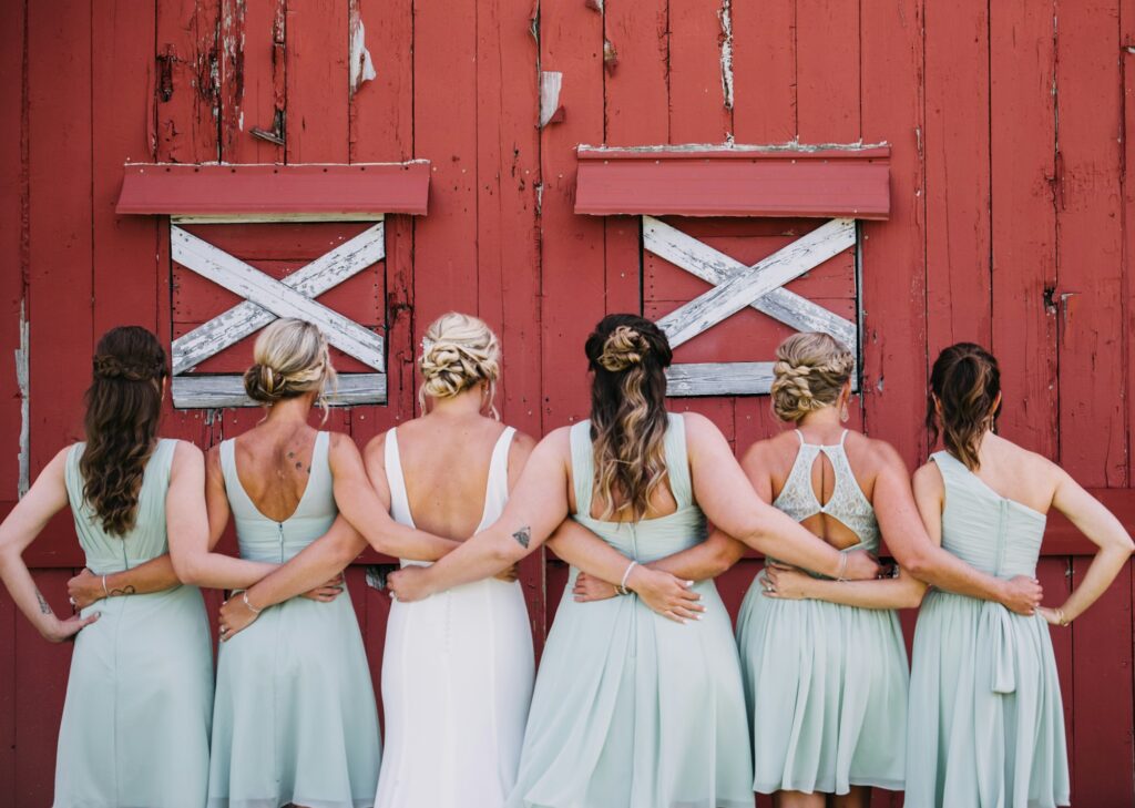 Bride and bridesmaids