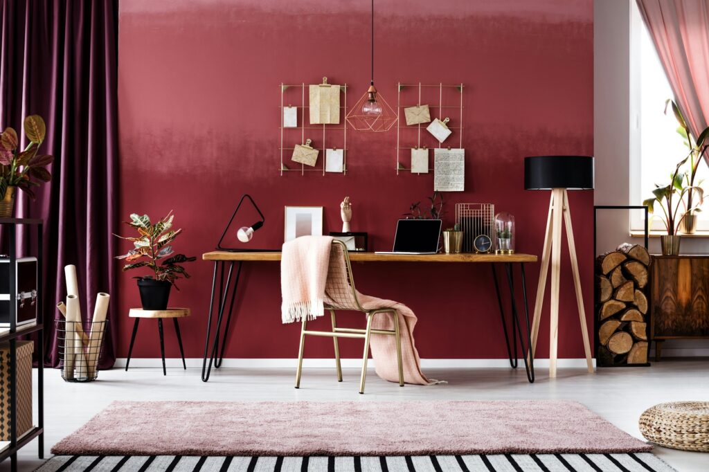 Cherry home office interior