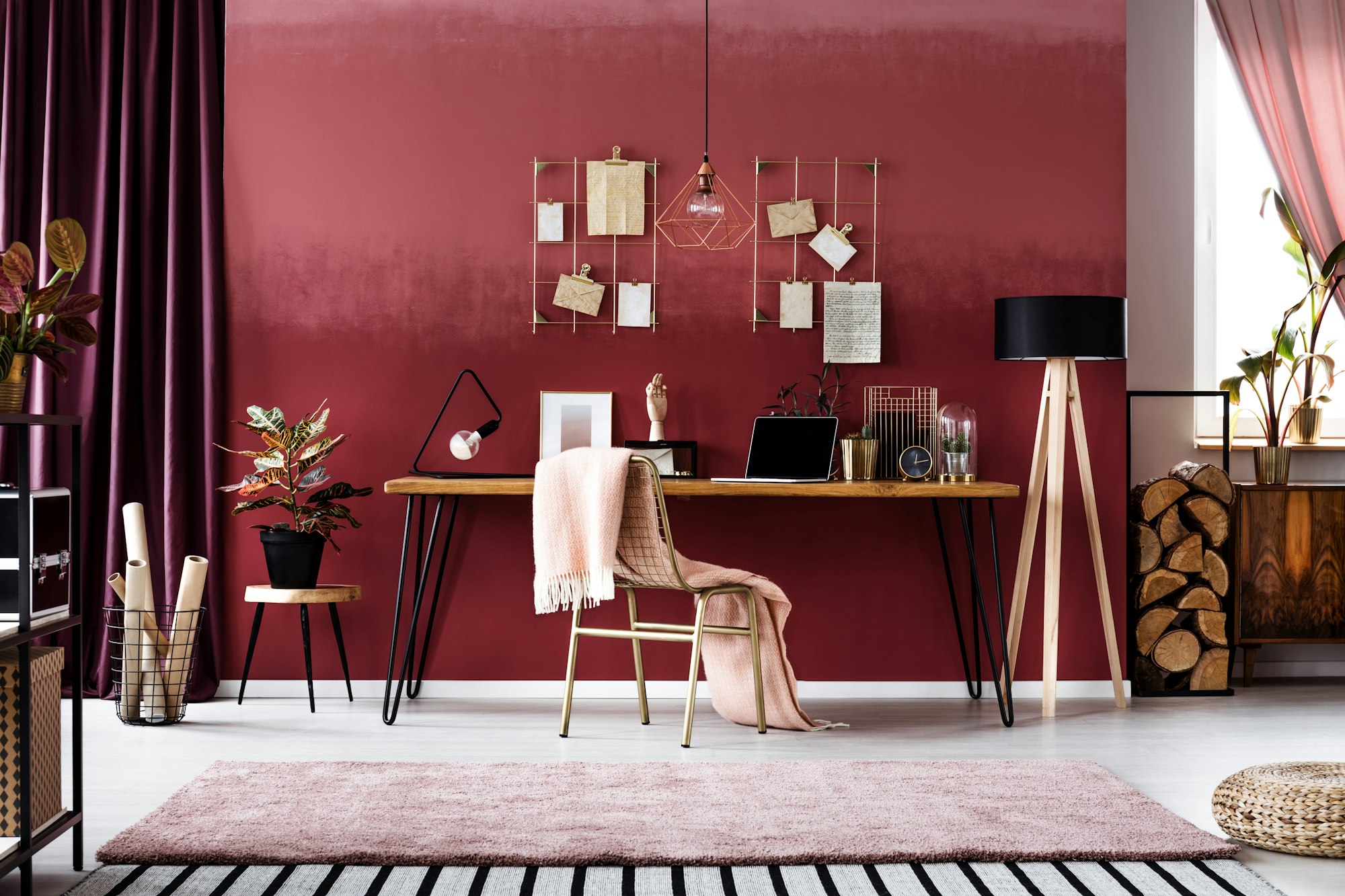 Cherry home office interior