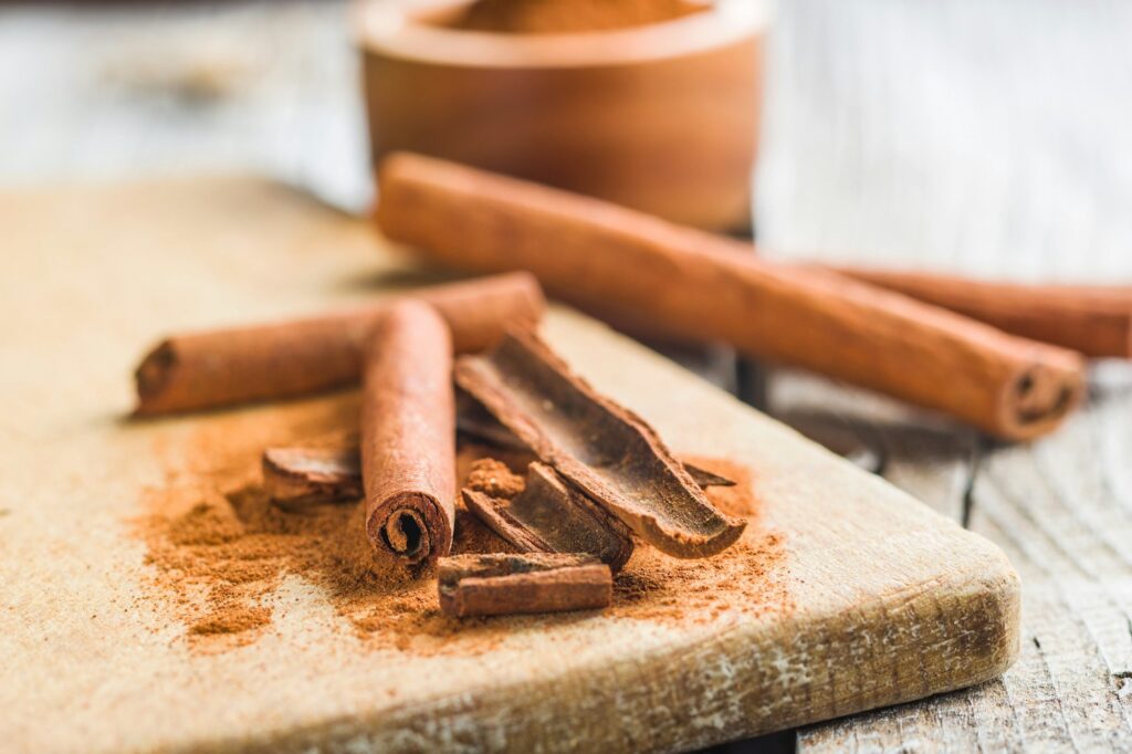 Cinnamon sticks and milled cinnamon spice. fall spices