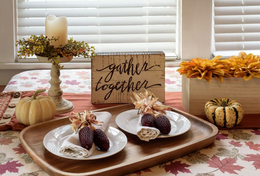 Cozy fall table setting for autumn gatherings https://waddleandcluck.com/rustic-apple-pie/