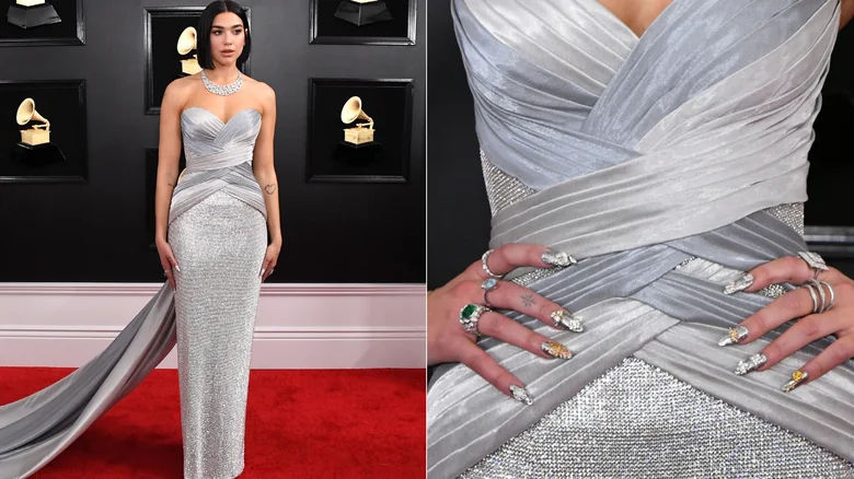 Chrome Nails & Neon Vibes: Summer 2025's Hottest Manicure Trend 1 dua lipa is all about matching her nails to her outfit 1744181621